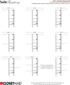 ClosetMaid SuiteSymphony Wood Closet Organizer Starter Kit with Tower and 3 Hang Rods, Shelves, Adjustable, Fits Spaces 5 – 10 ft. Wide, Natural Gray - Image 5