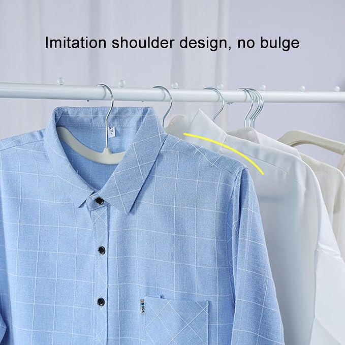 CUTSKY Velvet Hangers 50 Pack, Ultra Slim & Short Neck Hanger, 360 Swivel Hook, Space Saving Durable Non-Slip Felt Hangers,Beige b - Image 2