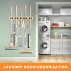 IMILLET Broom Holder Wall Mount, Rustic Broom Hanger for Laundry Room - Image 4