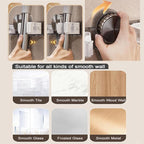 6 Pack Broom Holder Wall Mount Mop Hanger, No Drill Suction Cup Mop Broom Organizer with Hooks, Space Saving Rack Removable Mop Clip for Kitchen, Garage, Bathroom, Laundry Room - Image 6