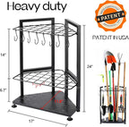 UU-Major Garden Tool Organizer,Yard Tool Rack Heavy Duty,Free Standing for Garage Corner,Garage Organization,Garage Organizers and Storage,Garden Tool Holder for Lawn,Shed,Outdoor,Metal - Image 3