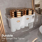 iHave Toothbrush Holders Bathrooms Wall Mount Toothpaste Dispenser & 4 Cups - Image 5