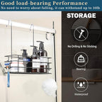 1-Tier Shower Caddy Hanging Shower Organizer Rack with Hooks Over The Door - Image 2