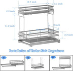 2 Pack Under Sink Organizers and Storage, 2 Tier Pull Out Cabinet Organizer, Metal Sliding Drawer Storage for Kitchen Bathroom，Gray - Image 5