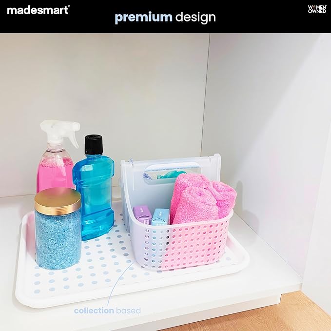 madesmart Shower Tote with Soft Grip Handle, Blue - Image 3
