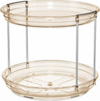LAMU 2 Pack 2 Tier Lazy Susan Turntable Organizer 10.6'' Rotating Spice Rack Organization for Cabinet, Kitchen, Pantry, Countertop, Bathroom, Vanity, Medicine Cabinet Organizer, Amber - Image 9