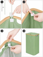 IEGrow Laundry Hamper with Lid,110L Laundry Basket with Mesh Bags,Green - Image 3