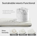 Razborci 4PCS Bathroom Sink Vanity Trays, Diatomaceous Earth Quick Stone Drying Mat Kitchen Counter Dish Soap Dispenser Sponge Holder, Water Absorbing Caddy Organizer for Bottle & Cup, Beige - Image 4