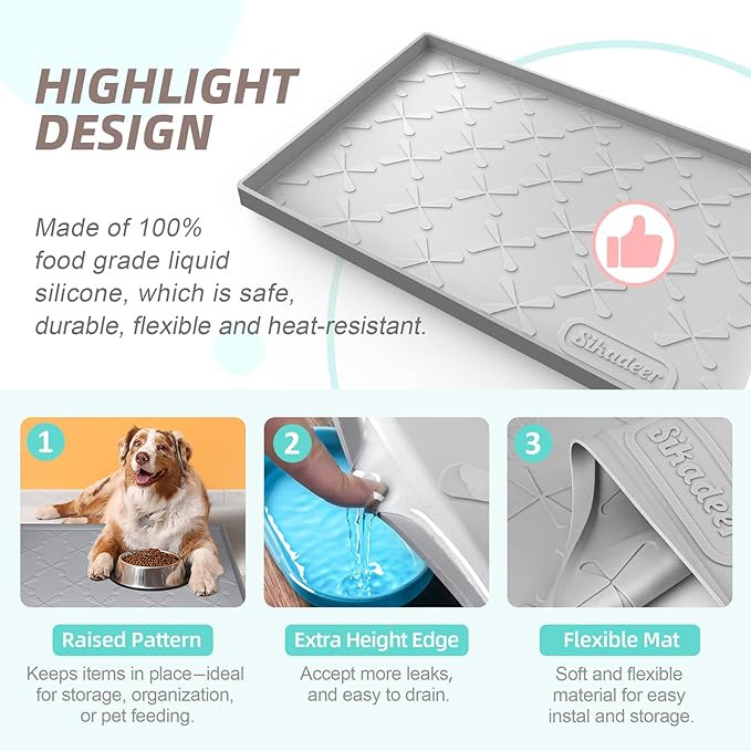 SIKADEER Waterproof Under Sink Mat 37" x 22" Silicone Mat Cabinet Protector - Image 5