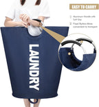 Maxsilan 125L X-Large Laundry Basket, Freestanding Tall Clothes Hamper, Collapsible Laundry Bag, Dark Blue - Image 5