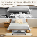 Under Bed Storage with Wheels, 2 Pack Under Bed Storage Containers, 10.6 inches Tall Underbed storage bins on Wheels, Rolling Under the Bed Metal Drawers for Clothes, Blankets, Shoes (XXXL, 90L) - Image 6