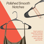 Gray Plastic Hangers 30 Pack– Heavy-Duty Plastic Hangers Slim and Space-Saving, Durable and Lightweight PP with Non-Slip Shoulder Notches for Slip Dresses, Suits, Jackets & Camisoles - Image 6