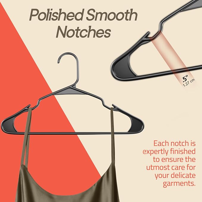 Gray Plastic Hangers 30 Pack– Heavy-Duty Plastic Hangers Slim and Space-Saving, Durable and Lightweight PP with Non-Slip Shoulder Notches for Slip Dresses, Suits, Jackets & Camisoles - Image 6