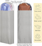 MISSLO 10" Gusseted Garment Bags for Hanging Clothes Storage 60" Dress Bags for Gowns Long Breathable Dress Cover for Closet Storage Coat Protector, 3 Packs, Grey - Image 5