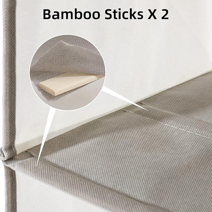 2 Packs Hanging Closet Organizer, 4-Shelf Closet Organizers and Storage with Side Pockets, Collapsible Hanging Shelves for Closet & RV & College Dorm,Beige - Image 4
