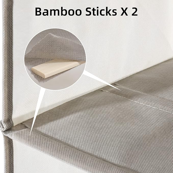 2 Packs Hanging Closet Organizer Storage, 4-Shelf Hanging Shelves for Closet, Closet Clothes Organizer and Storage with Side Pocket, Beige - Image 4
