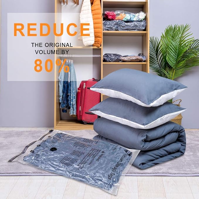GONGSHI Vacuum Storage Bags for Clothing, 10-Piece, Large & Medium - Image 8