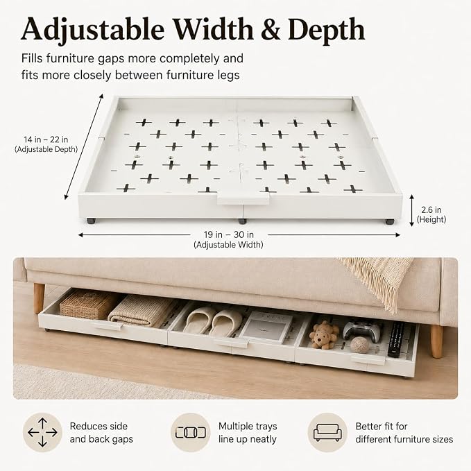 Fokyfok Under Bed Drawers,Under Bed Storage,Under Couch Drawer,1PC - Image 3