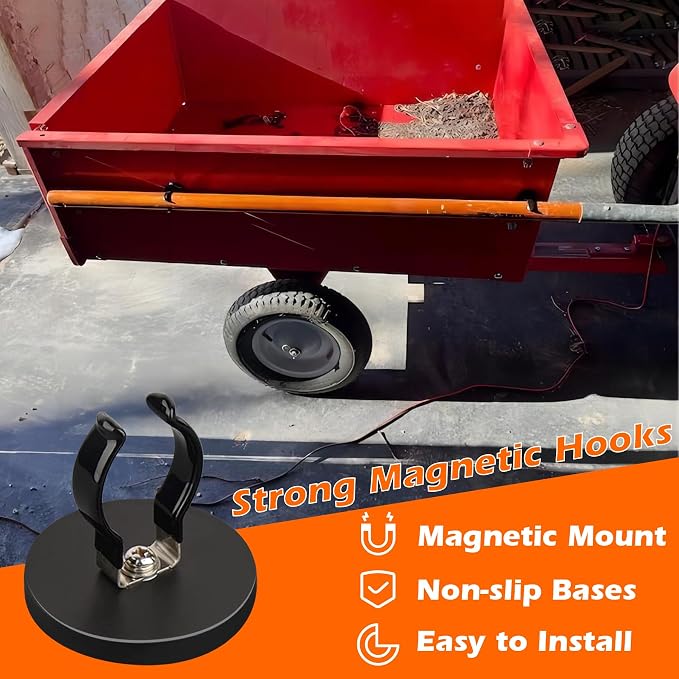 MUTUACTOR Universal Magnetic Mount Heavy Duty Hooks for Flashlight Holder,Anti-slipLarge Opening Durable Magnets Flexible Clamps for Garage Organize Garden Workshop Tools Storage,8PCS - Image 2