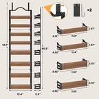 8-Tier Pantry Door Organizer, Over the Door Pantry Organizer with Wooden Adjustable Baskets, 2 IN 1 Spice Rack Wall Mount or Door Organizer, Door Spice Rack（12.4"W x 5.5"D x 66.1"H,1 Pack, Black) - Image 2