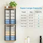 Towel Racks for Bathroom Wall Mounted with Wooden Storage Shelf - Image 4