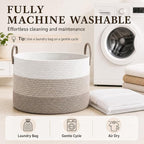 JMvicyroam 115L Extra Large Machine Washable Cotton Rope Blanket Basket - Image 7