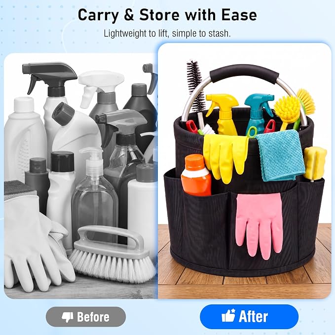 Cleaning Caddy for Cleaning Supplies,17-L,6 Side Pockets - Image 6