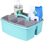 Storex Large Classroom Caddy with Cups, 13 x 11 x 6.575 Inches, Teal, Case of 2 (00984U02C) - Image 6