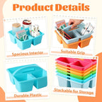 6 Pack Plastic Classroom Organizer Caddy with Handle, Multicolored - Image 3