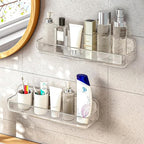 Diesisa Acrylic Wall Mount Organizer, Adhesive Shelves,2Pc Bathroom Shelves by Home