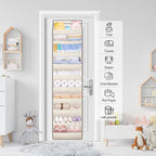 SLEEPING LAMB Shoe Rack for Door, Kids Door Shoe Organizer for Closet hanger, Narrow Hanging Sneaker Storage with Large Deep Pockets for Toddler, Girl, Baby Room Decor, Beige - Image 7