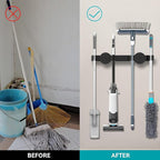 Magnetic Mop Broom Holder, Strong Non Slip Magnetic Broom Mop Hanger, Heavy Duty Magnetic Hooks for Hanging Shovel Rake Tools, Wall Mounted Utility Storage Magnet Rack 4 Rack - Image 4
