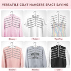Space Saving Clothes Hangers,6 Tier Non Slip Shirt Hangers Closet Organizer | Space Saving Coat Hanger with Foam Padding,Closet Organizers and Storage for Shirts, Sweaters, Jackets, 3 Pack, Gray - Image 7