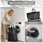 BALEINE 70L Laundry Hamper with Lid, Large Laundry Basket Bin - Image 2