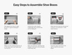 Kuject X-Large Shoe Storage Boxes 12 Pack, Clear Stackable Shoe Organizer | Shoe Case for Closet, Entryway & Under-Bed Storage, Drop-Front Design, Space-Saving Solution for Family Organization,White - Image 8