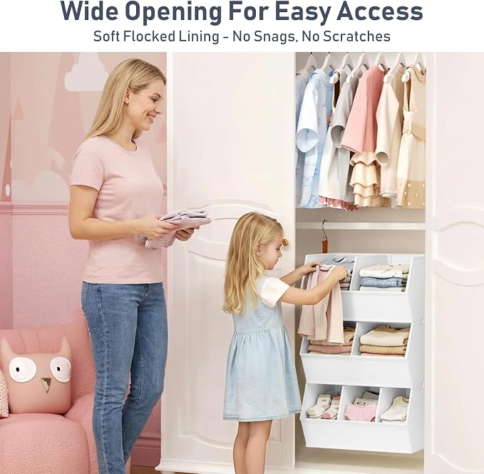 Hanging Closet Organizer Extra Large, Clothes Hanging Shelves for Closet with Divider, Collapsible Closet Storage System, Fabric Storage Bins for Home, Dorm, Rv, Sweaters, Handbags, Underwear, Sock - Image 6