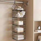 Hanging Closet Organizer, Carbon Steel 5-Shelf Storage, Black by YAGIZAAI