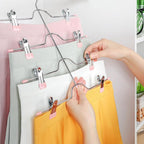 TOPIA HANGER 4 Tier Metal Skirt Hangers with Clips 80% Space Saving 4 Pack - Image 2