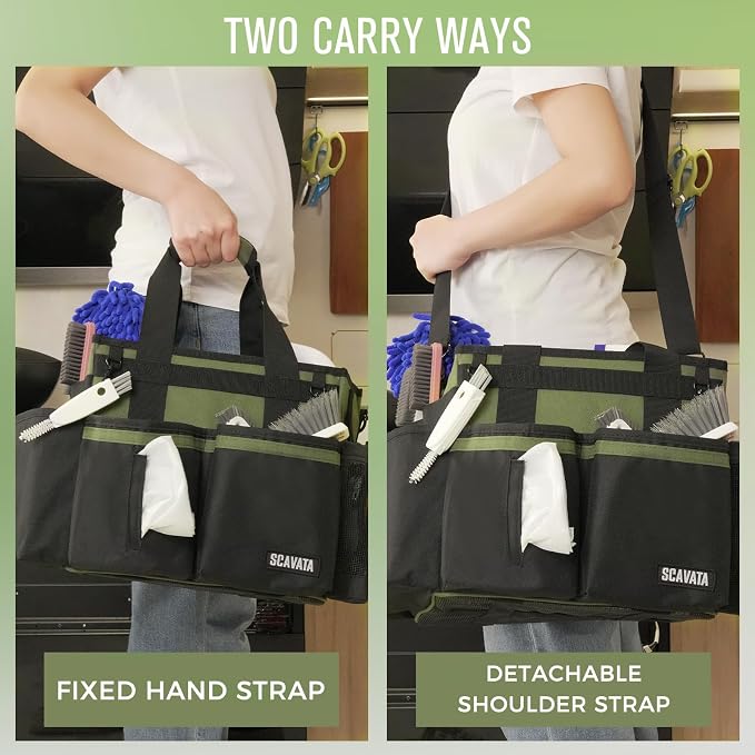SCAVATA Compact Wearable Cleaning Caddy with Handle & Shoulder Straps - Image 6