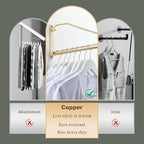 NEWRAIN Folding Wall Mounted Clothes Hanger Rack Clothes Hook Solid Brass with Swing Arm Holder Clothing Hanging System Closet Storage Organizer Heavy Duty Drying Rack Wall Mount,Brushed Gold - Image 3