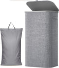 Lifewit 105L Large Laundry Basket with Lid, Laundry Hamper with Plastic Handles and Removable Bag, Foldable Tall Dirty Clothes Hampers for Laundry for Laundry Room, Bedroom, Bathroom, Dorm, Light Gray by Lifewit