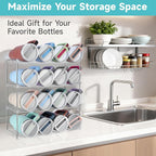 Stackable Water Bottle Organizer Large Compartment Water Bottle Holder - Image 5