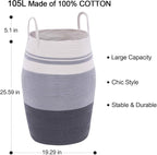 Large Laundry Basket Hamper Woven Blanket Basket Clothes Hamper - Image 3