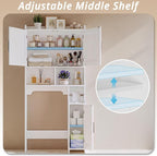 IRONCK 67 in Over The Toilet Storage Cabinet with Adjustable Shelves White - Image 4