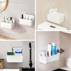 CGBE 2-Pack Cabinet Door Organizer, Self Adhesive Bathroom Shelves, White - Image 6