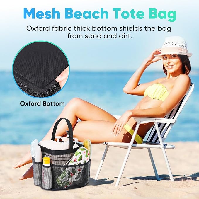 EUDELE Mesh Shower Caddy Portable for College Dorm Room Essentials, Shower Caddy Dorm with 9-Pocket Large Capacity for Beach, Swimming, Gym, Camping, Travel essentials - Image 6
