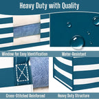 VENO Moving Bags, Wide Open Top, Clear Window, Classic Navy Stripe, 8 Pack - Image 4