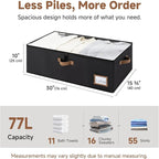 StorageWorks 10 Inch Tall Under Bed Storage Containers with Clear Lid - Image 2