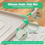 Under Sink Mat 22 X 19, Waterproof Silicone Cabinet Kitchen Liner, Beige - Image 5