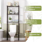 AmazerBath Bamboo Over The Toilet Storage Shelf, 3-Tier Over Toilet Bathroom Organizer Rack, Bathroom Shelves Over Toilet, Space Saver, Espresso - Image 4
